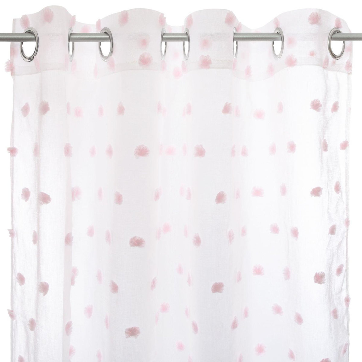 TOILINUX Lot de 2 Rideaux pour chambre d'enfant avec pompons Lilo