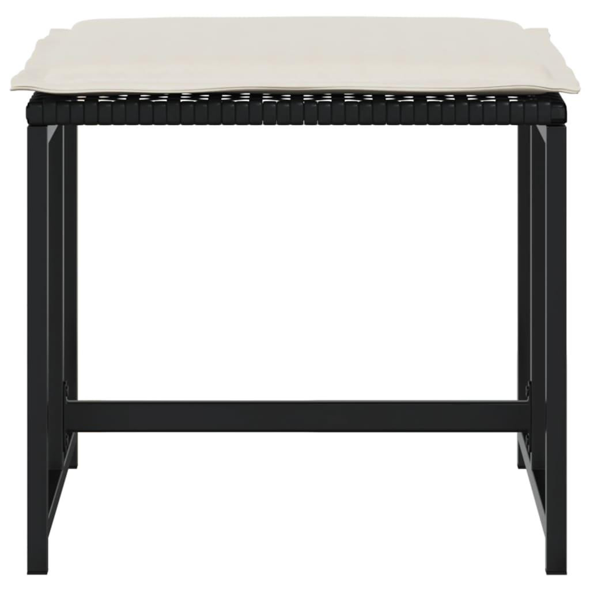 Voir la diapositive 4 : VIDAXL Tabourets de jardin avec coussins lot de 4 noir resine tressee