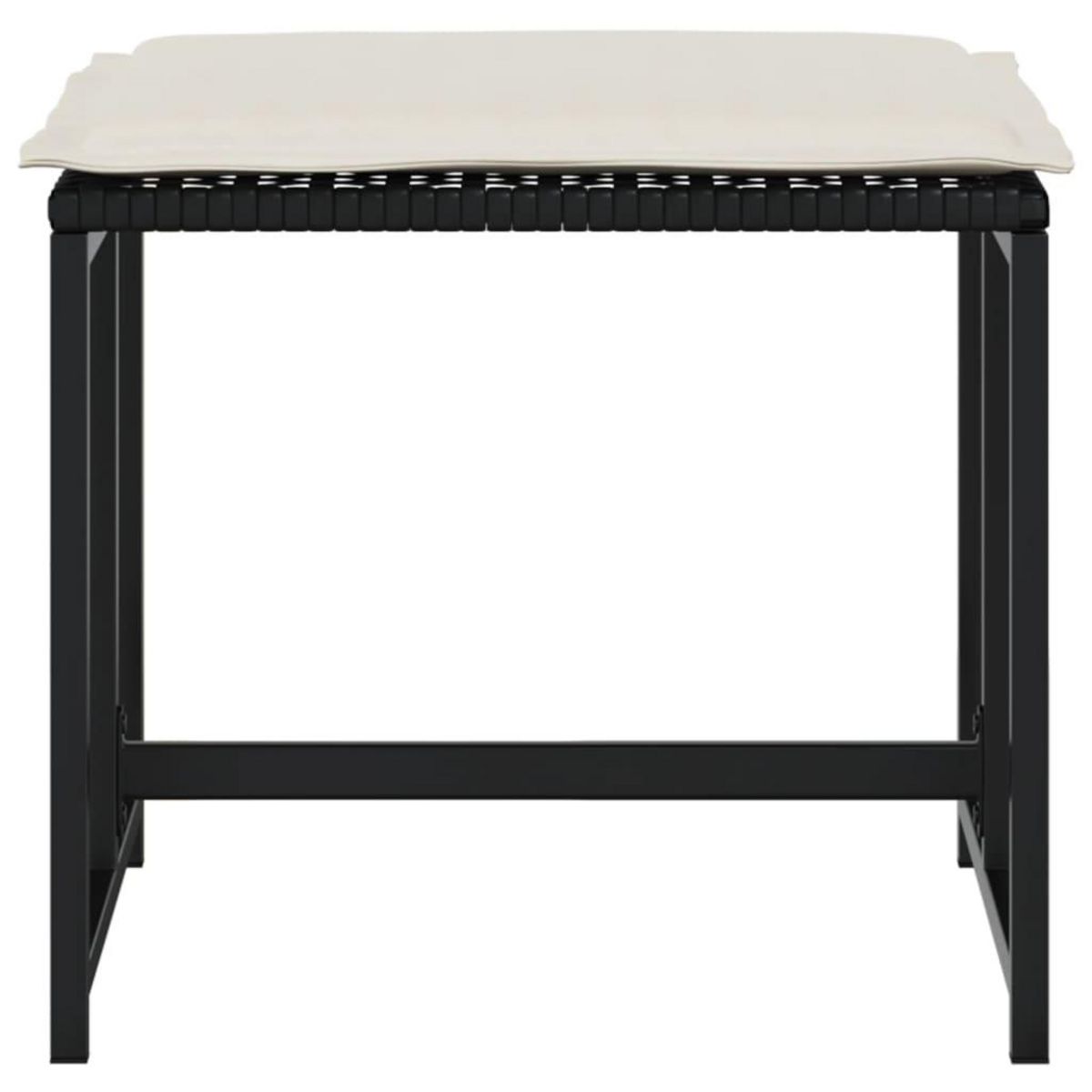 VIDAXL Tabourets de jardin avec coussins lot de 4 noir resine tressee