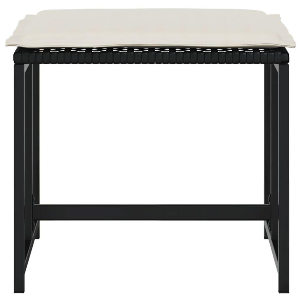 VIDAXL Tabourets de jardin avec coussins lot de 4 noir resine tressee