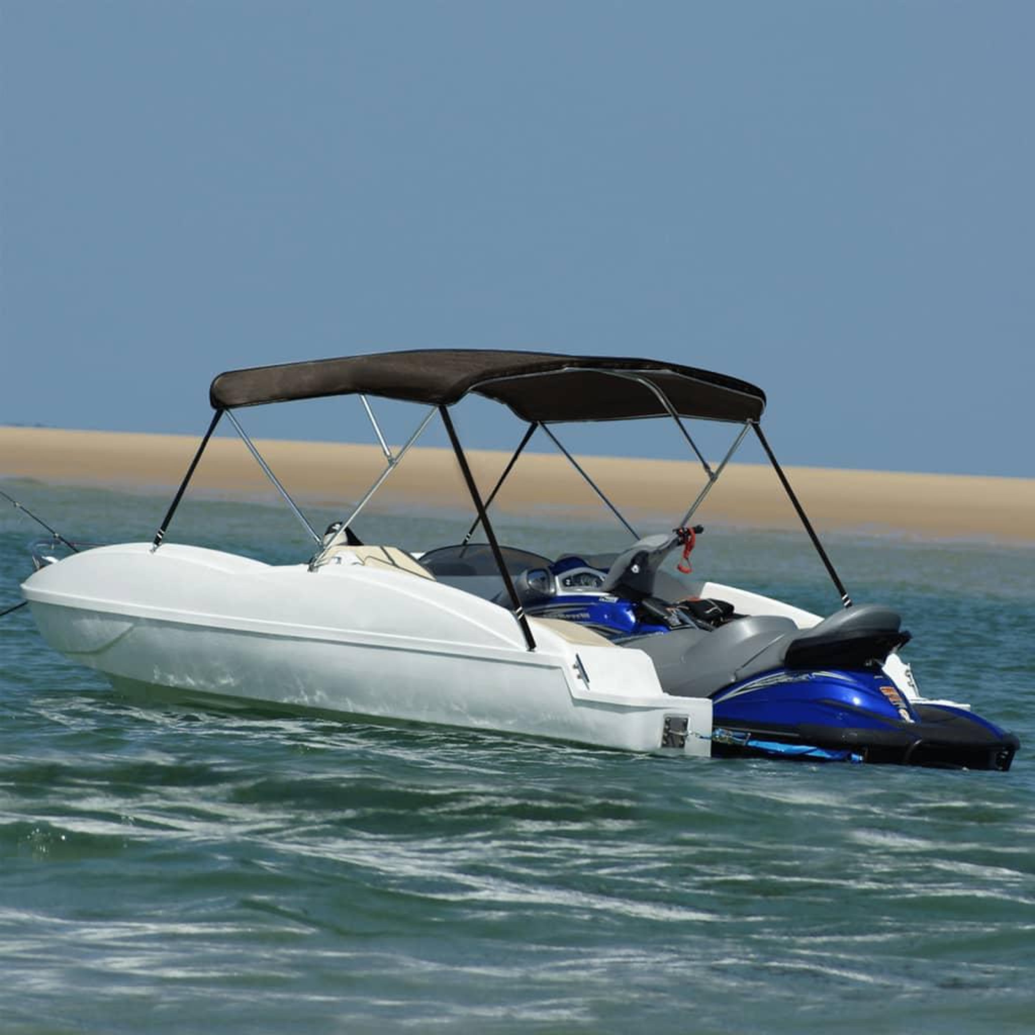 VIDAXL Auvent bimini a 3 arceaux noir 183x196x137 cm