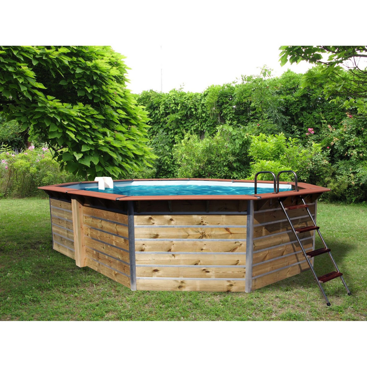WATERCLIP Piscine bois  hexagonale 574x414x111 LUCON