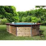 WATERCLIP Piscine bois  hexagonale 574x414x111 LUCON