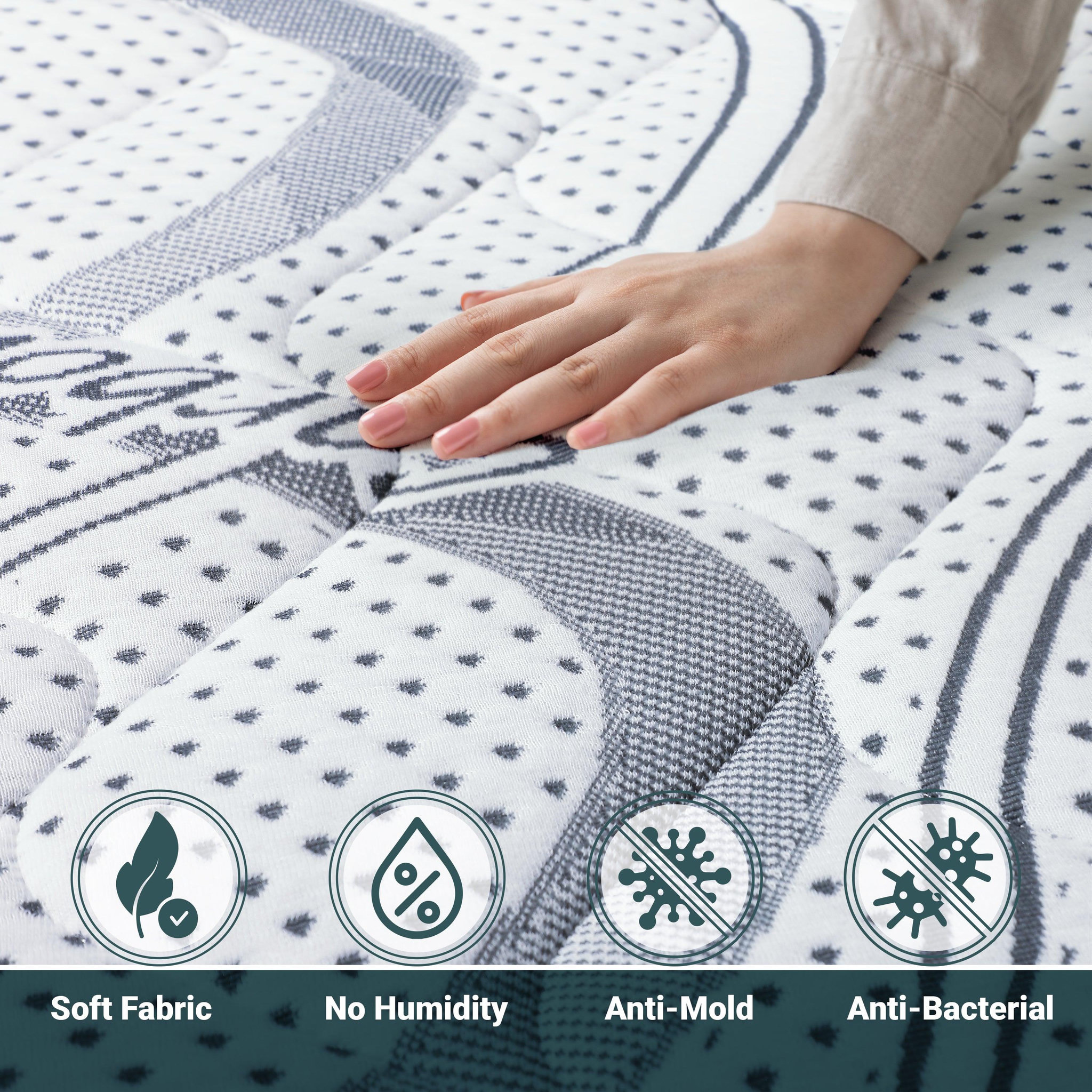 Voir la diapositive 2 : THE WHITE STONE Matelas 70 x 140 Hypoallergénique | Hauteur 16 cm | Propriétés orthopédiques et automodelantes | Produit en Italie