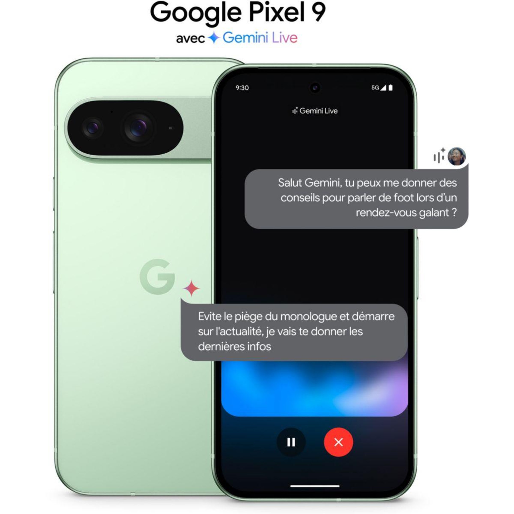 Voir la diapositive 1 : GOOGLE Smartphone Pixel 9 Vert Amande 256Go