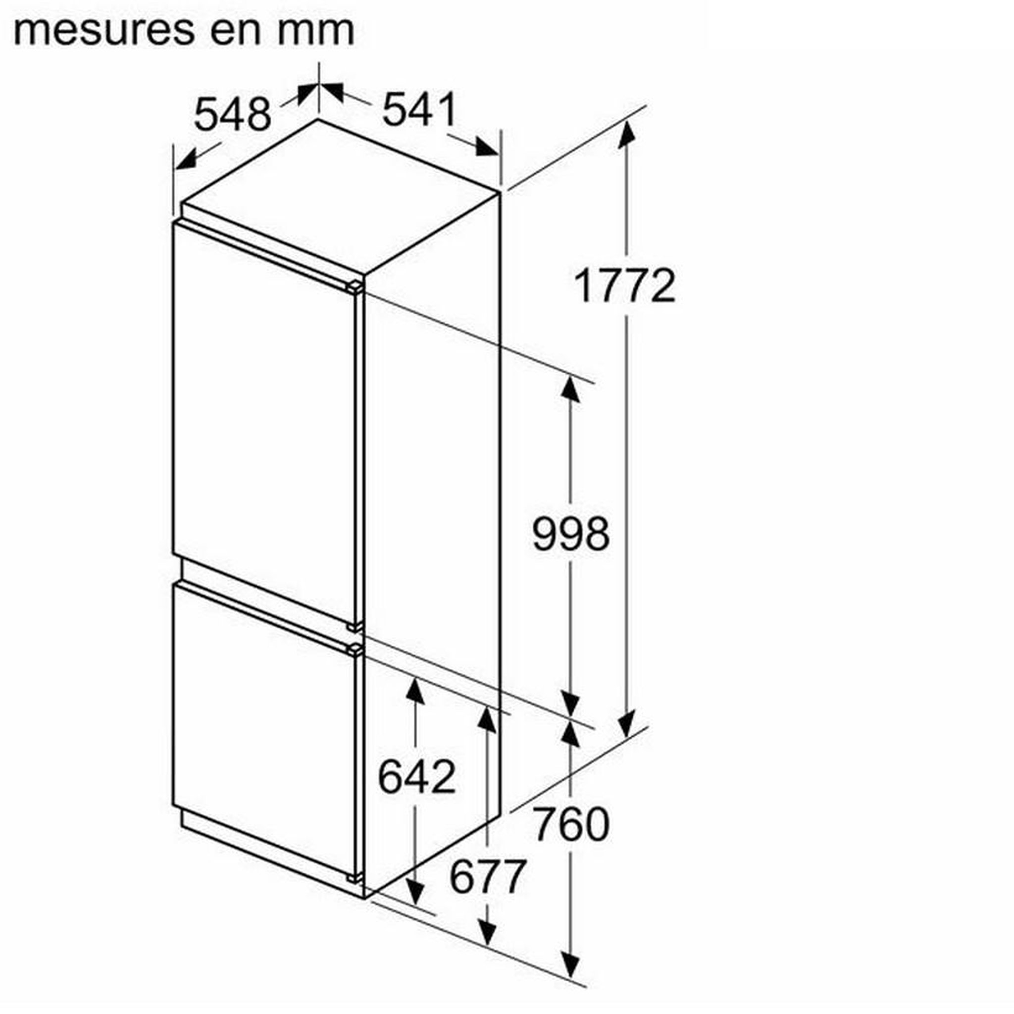 Voir la diapositive 4 : Neff Réfrigérateur combiné intégrable à glissières 267l - ki5862se0s