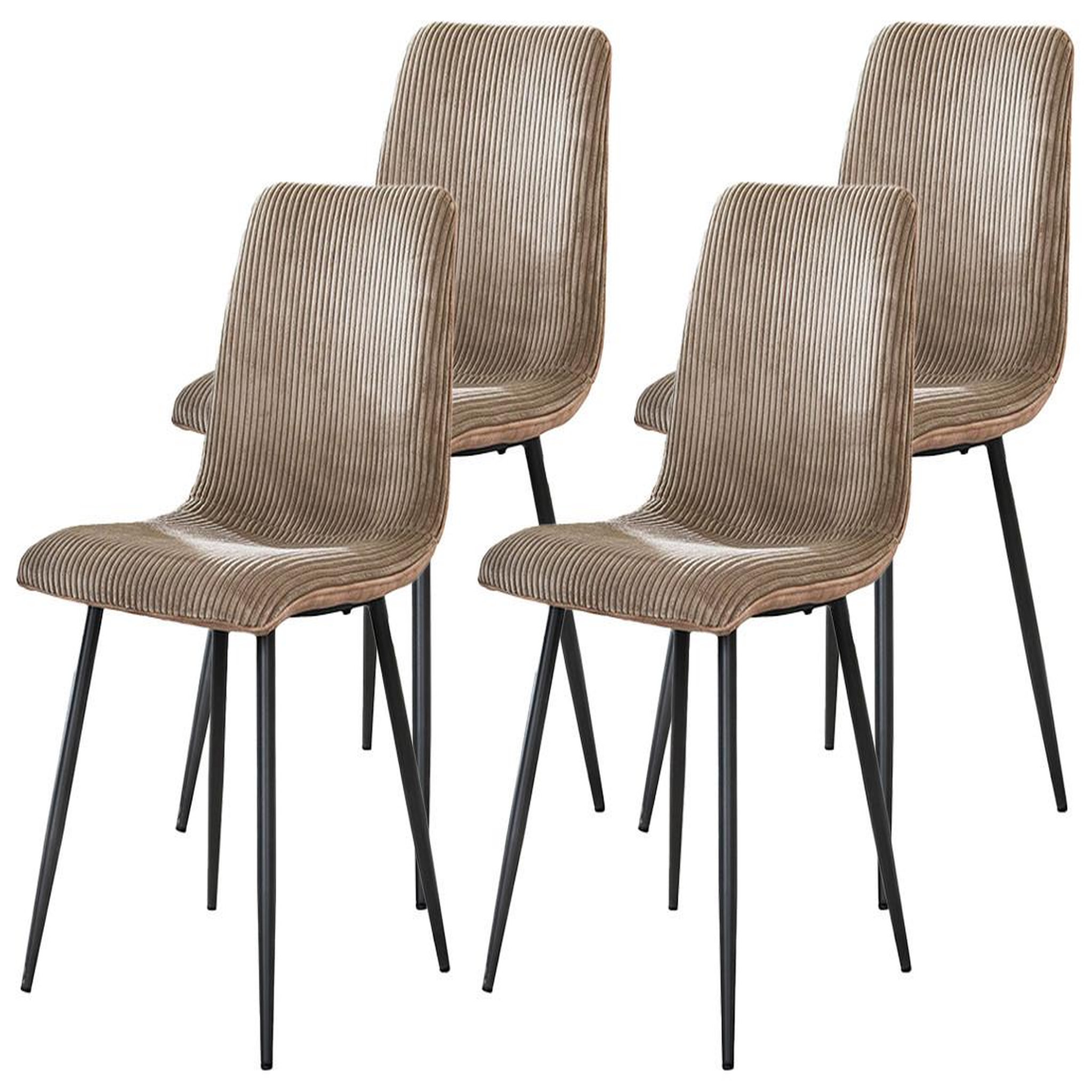 Voir la diapositive 1 : BEST MOBILIER Iris - lot de 4 chaises - en velours côtelé et velours