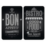 Wenko 2 Couvre-plaques universel Bistrot - 30 x 52 cm - Noir