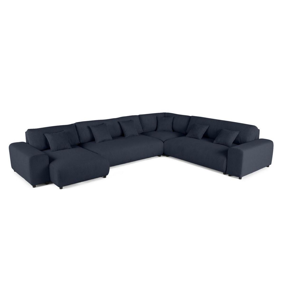 LISA DESIGN Garance - canapé modulable d'angle droit - 8 places - en velours côtelé