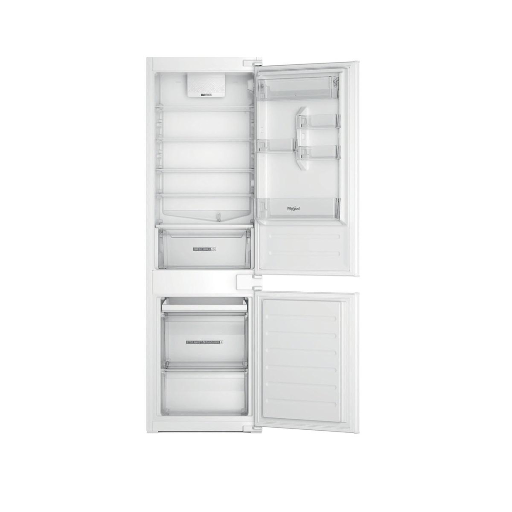 Voir la diapositive 4 : Whirlpool Réfigérateur combiné intégrable à glissières 268l statique - whc18d021a1sffr
