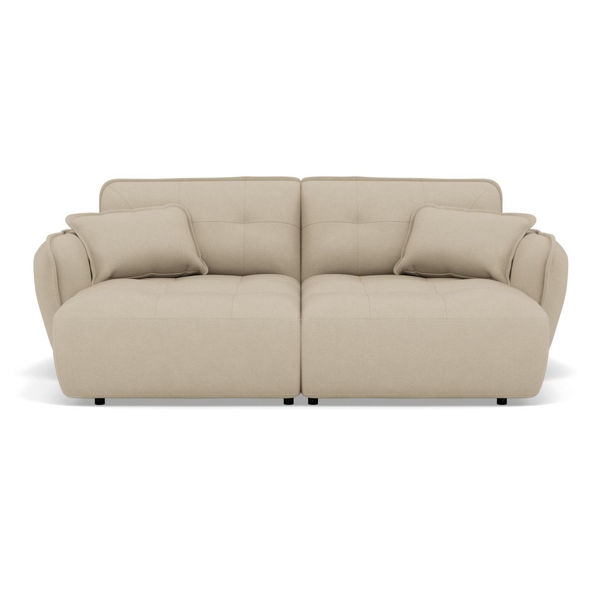 LISA DESIGN Thais - canapé droit 4 places avec double méridienne assise profonde en tissu texturé