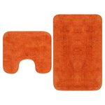 VIDAXL Tapis de salle de bain 2 pcs Tissu Orange