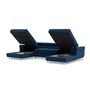 Voir la diapositive 4 : BEST MOBILIER Pablo - canapé panoramique en u - 7 places - convertible avec coffres et têtières réglables - en velours