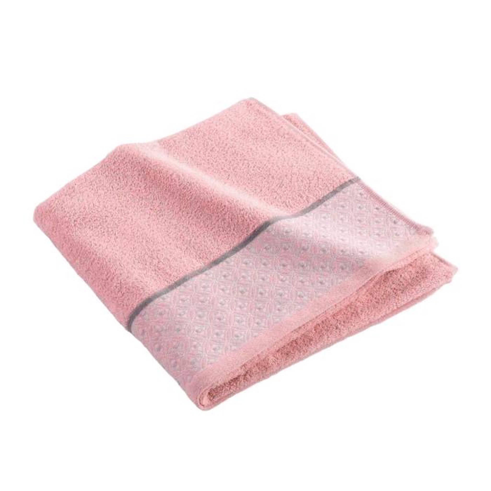 Voir la diapositive 1 : Paris Prix Drap de Douche Jacquard  Belina  70x130cm Rose