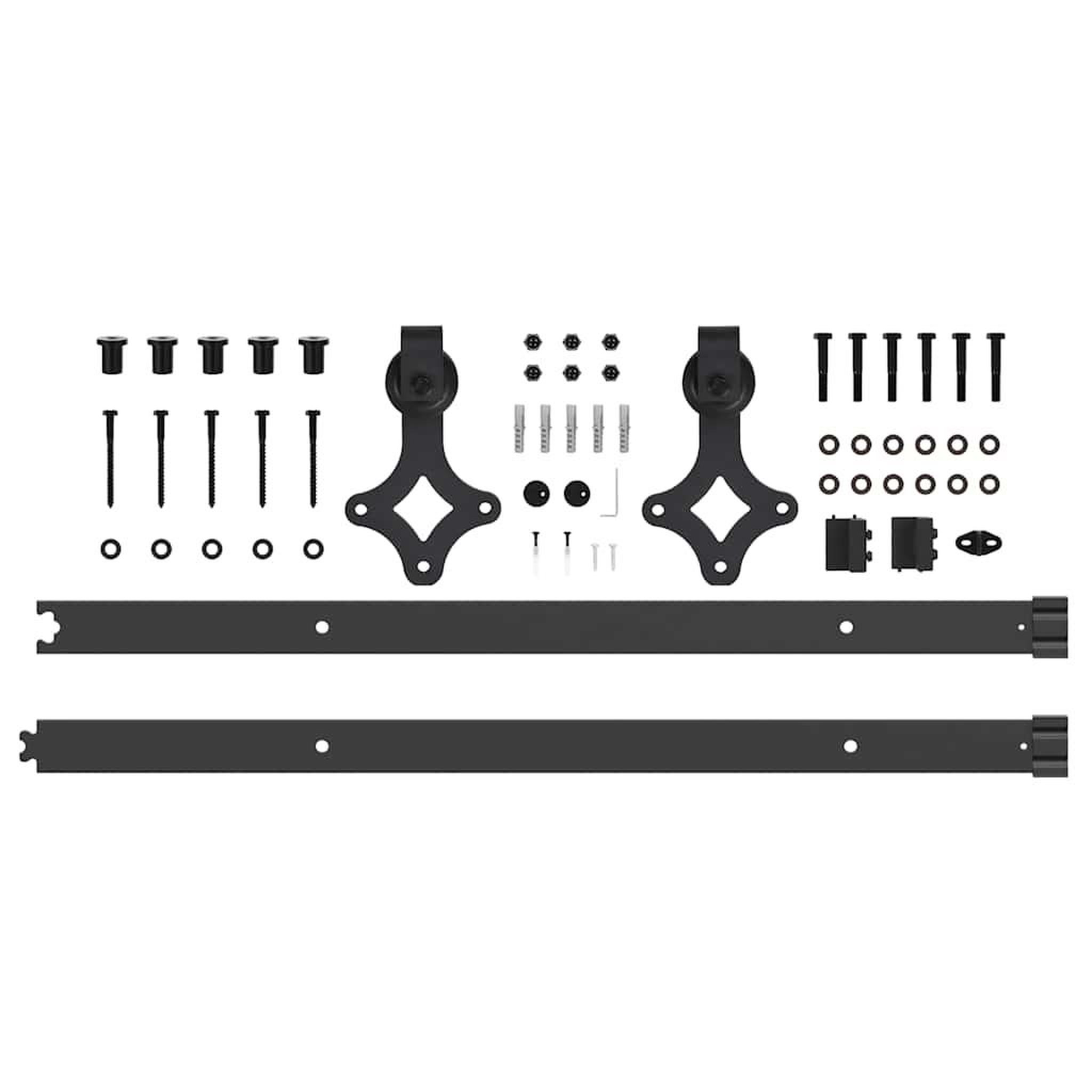 Voir la diapositive 5 : VIDAXL Kit de quincaillerie de porte coulissante 152,5 cm acier noir