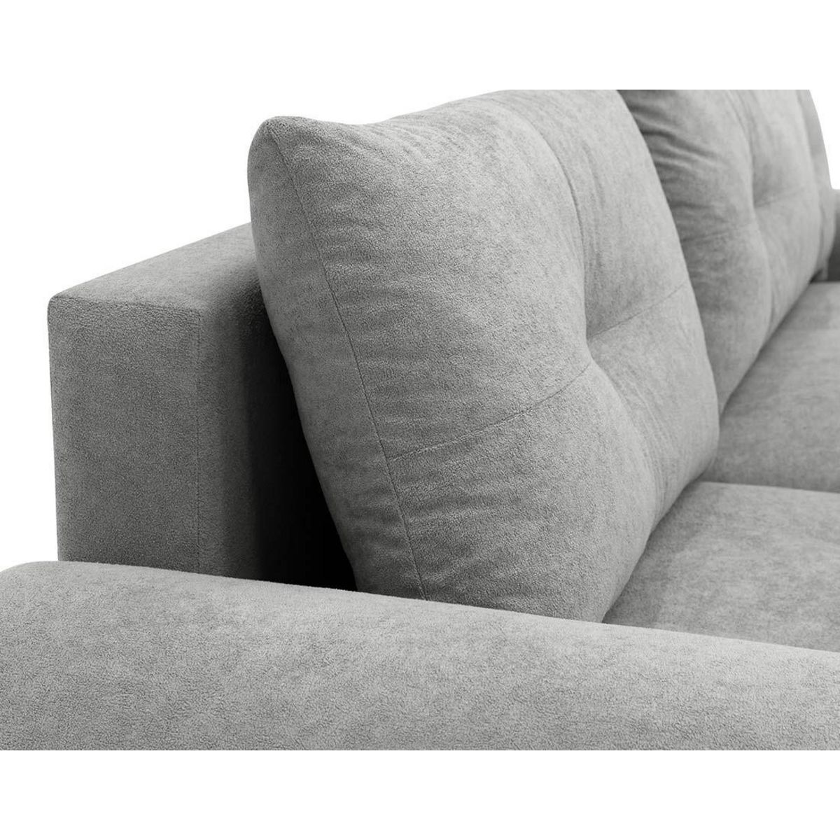 BEST MOBILIER Luzzio - canapé d'angle gauche 4 places convertible avec coffre en tissu texturé