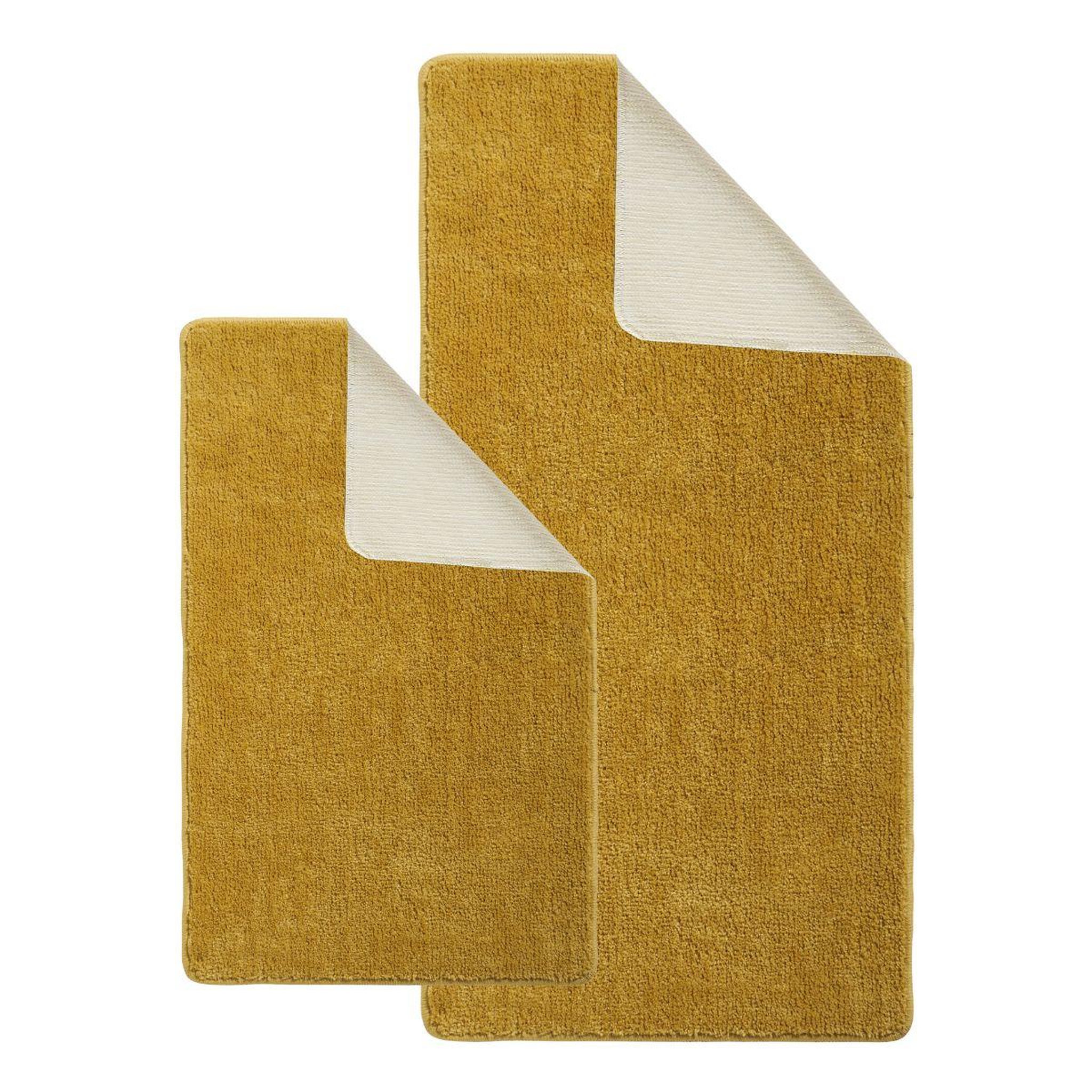 Voir la diapositive 1 : GUY LEVASSEUR Lot de 2 tapis de bain polyester 60x120cm + 50x80cm 60x120cm