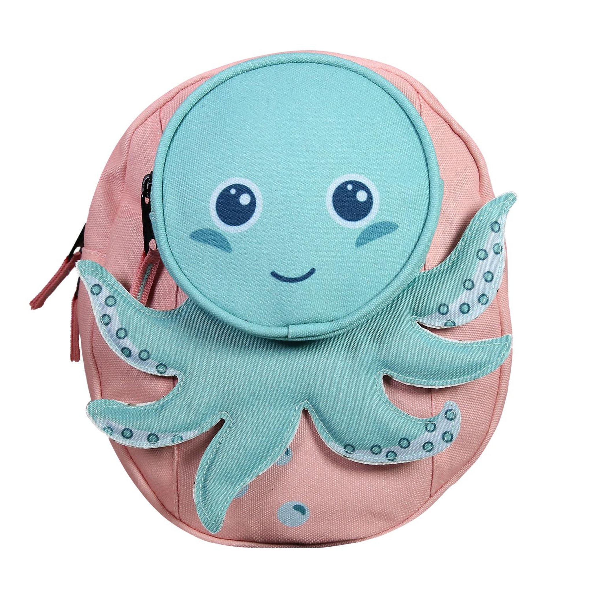 BODYPACK Bodypack - Sac à dos Goûter Poulpe Rose et Bleu - Fille - 1 Compartiment + Poche Avant - Bretelles Réglables - 29x33x15cm - Polyester - Accessoire Scolaire et Sortie