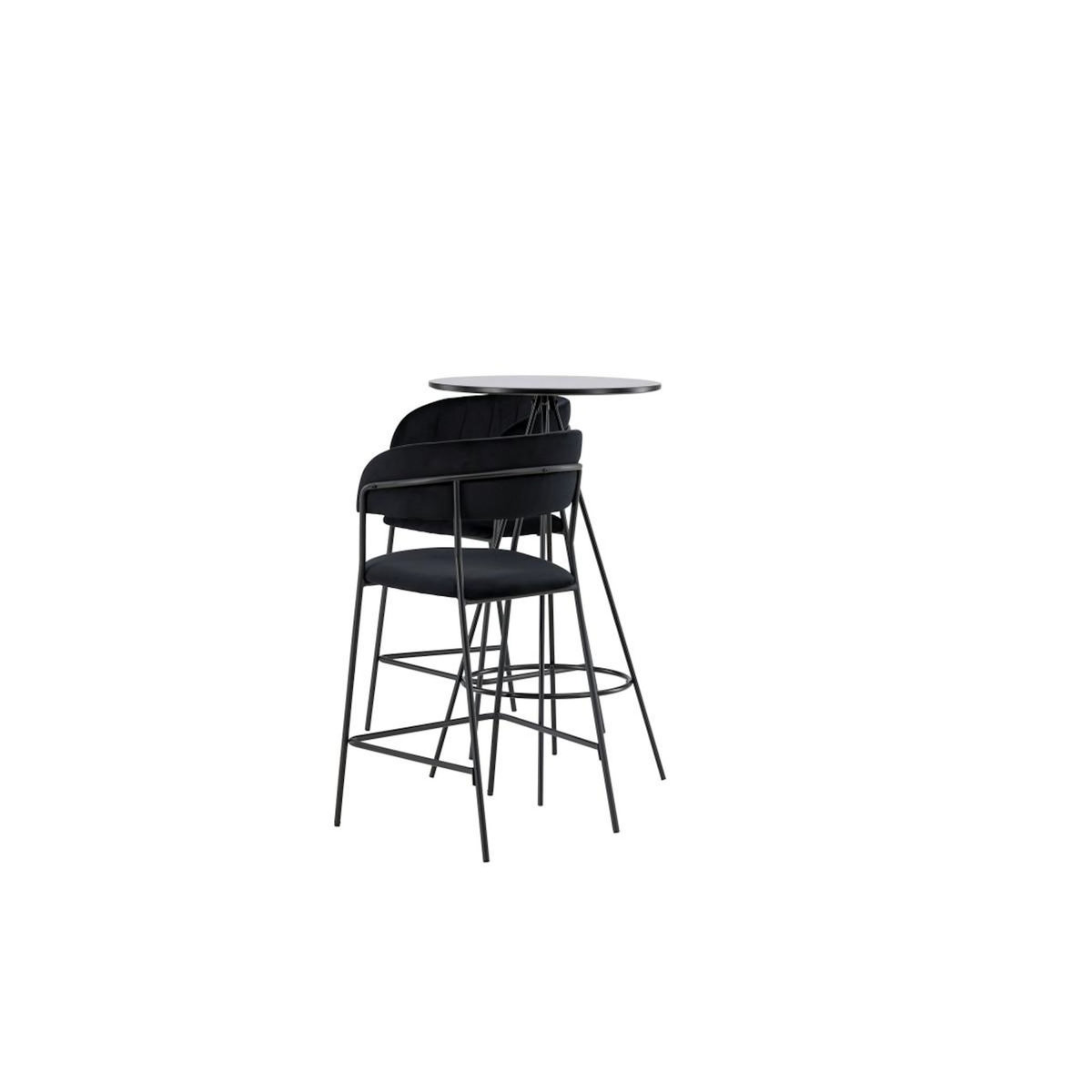 Paris Prix Ensemble Table de Bar & 2 Chaises  Bistro & Lui  105cm Noir