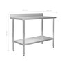 Voir la diapositive 6 : VIDAXL Table de travail de cuisine avec etagere 120x60x120 cm Inox