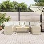 Voir la diapositive 3 : VIDAXL Canape de jardin avec coussins beige resine tressee