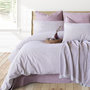 Voir la diapositive 2 : Home collection Parure housse de couette 100% coton gauffré 57fils - Maribel mauve
