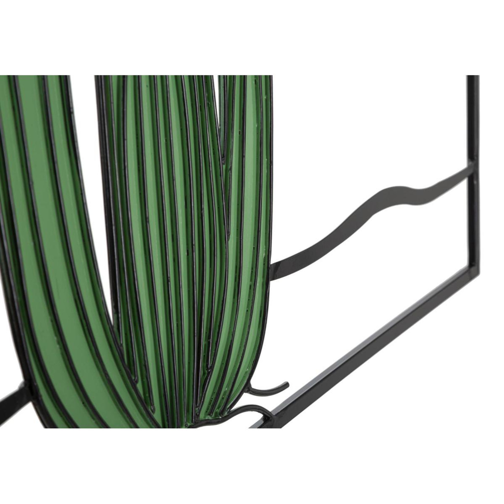 Voir la diapositive 3 : Paris Prix Décoration murale encadrée en métal  cactus  60cm vert & noir