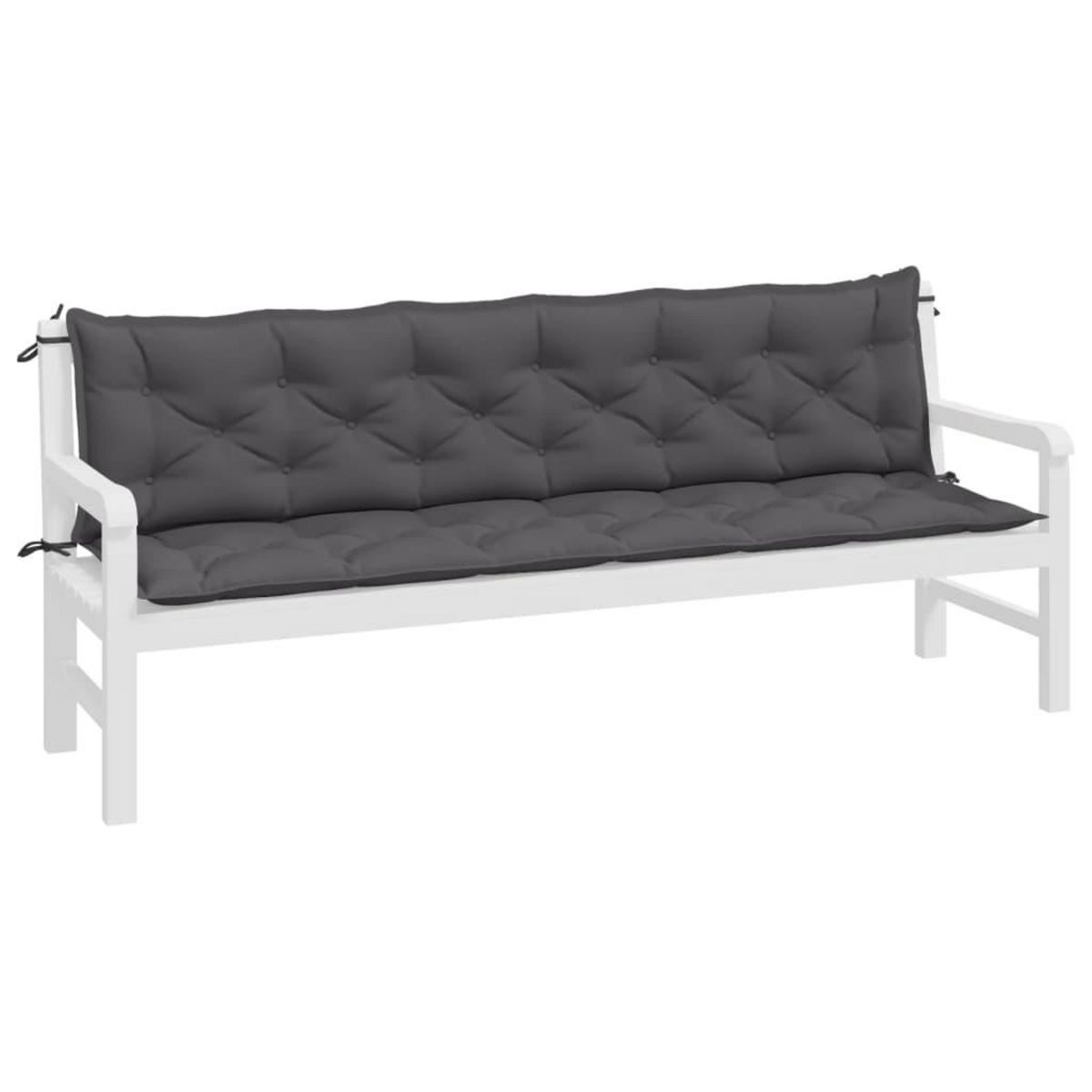 VIDAXL Coussins de banc de jardin lot de 2 anthracite tissu Oxford