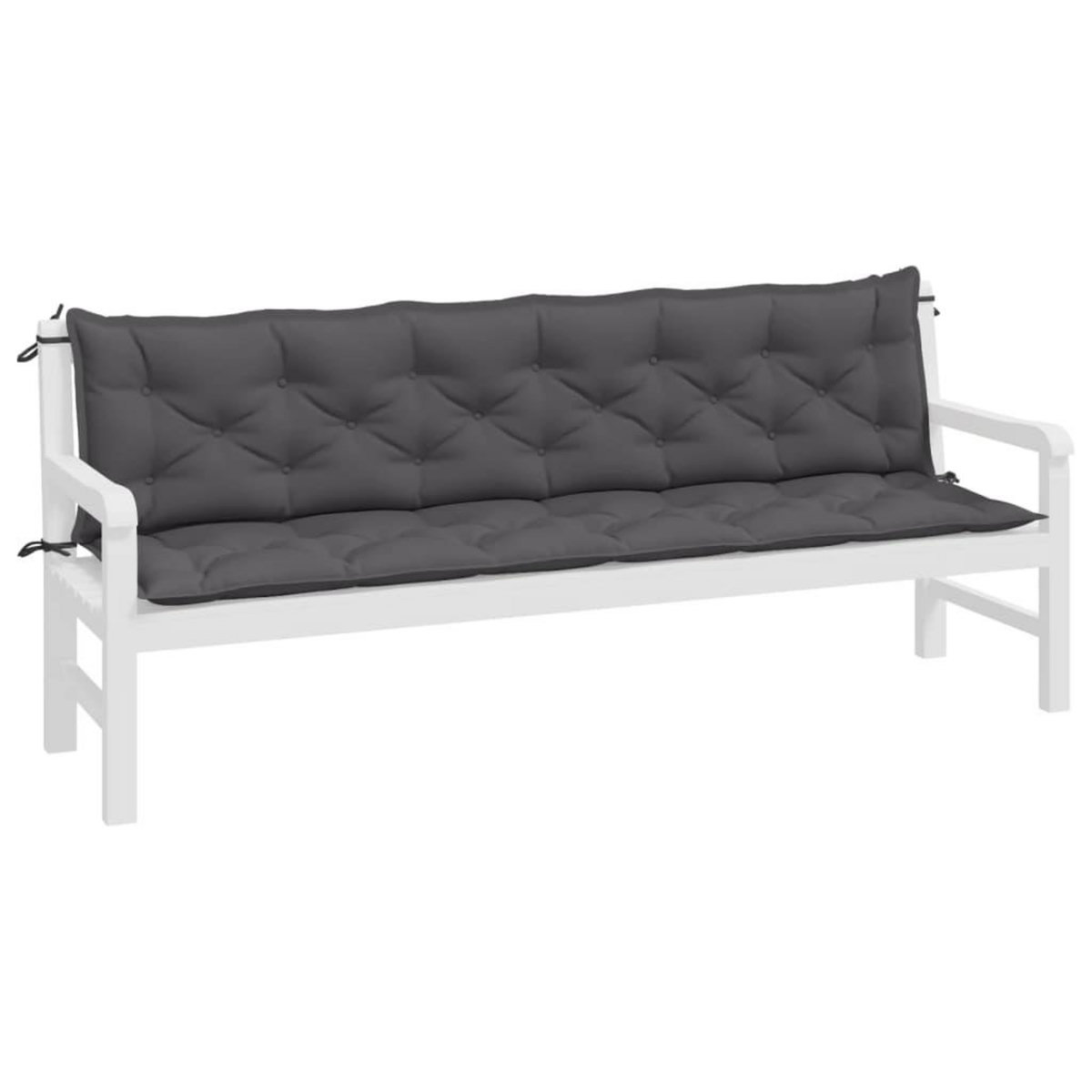 VIDAXL Coussins de banc de jardin lot de 2 anthracite tissu Oxford