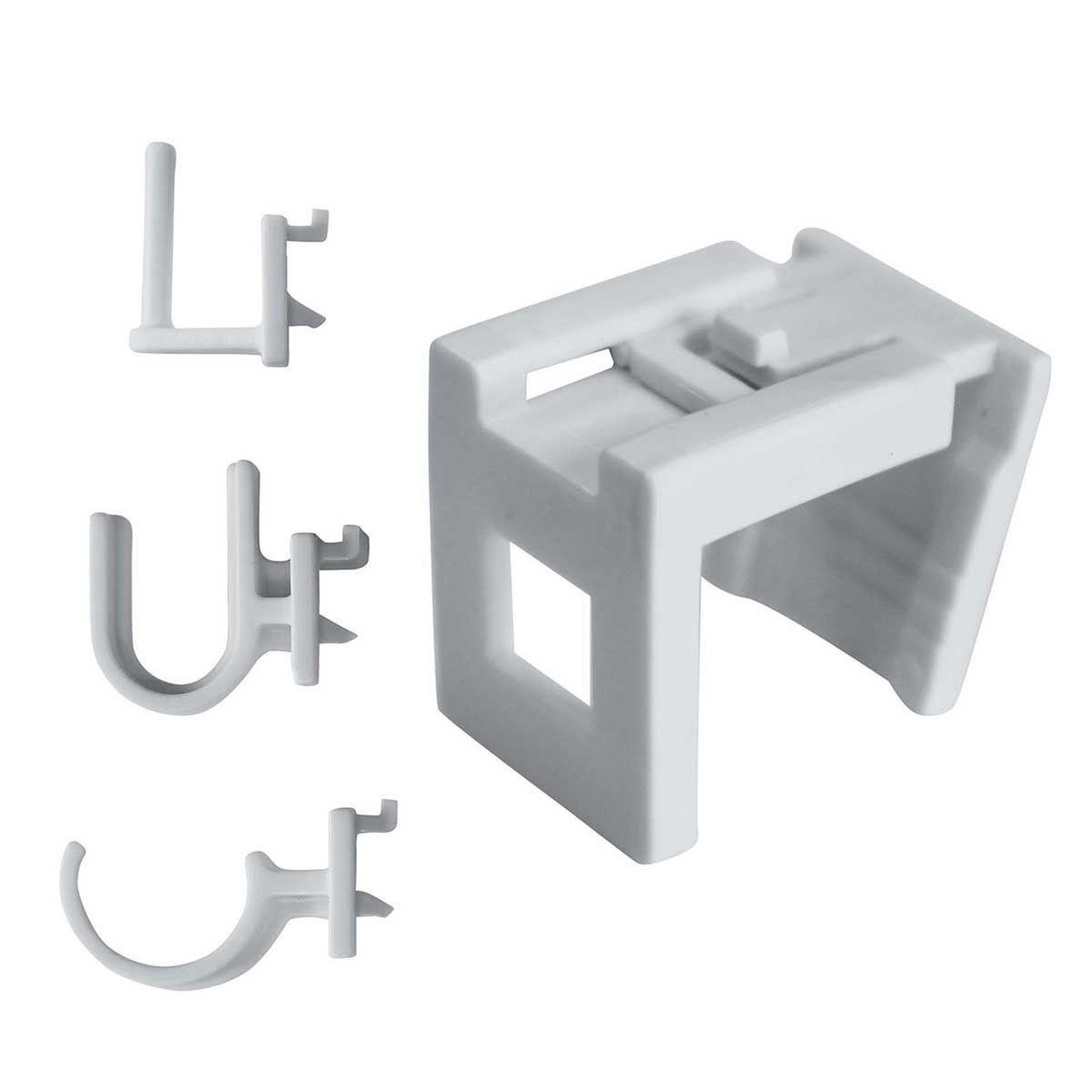 Douceur d'Intérieur Lot de 2 crochets & supports  réglables  15cm blanc