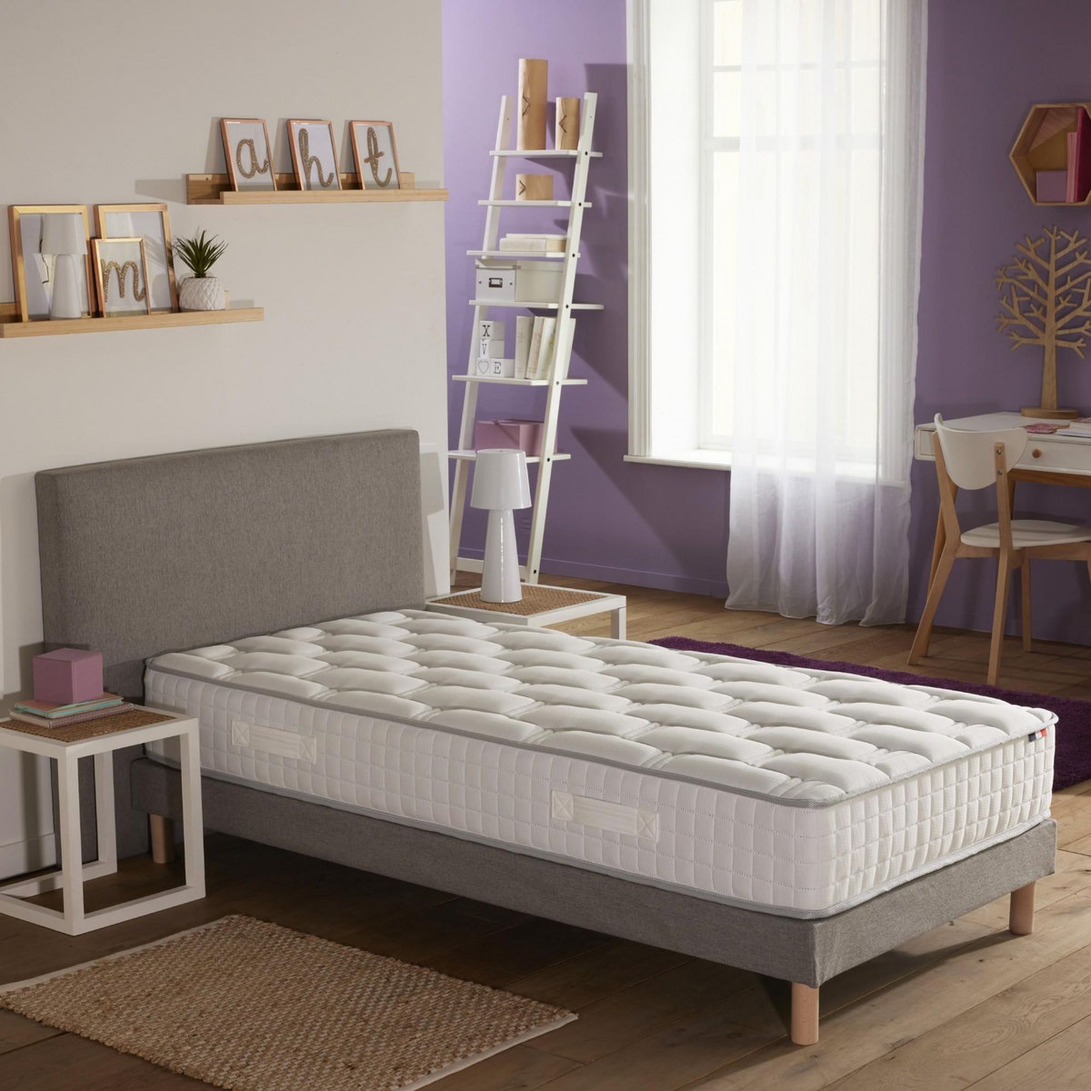 IDLITERIE Ensemble literie : matelas à ressorts ODYSSEE et mémoire de forme avec sommier - Qualité française