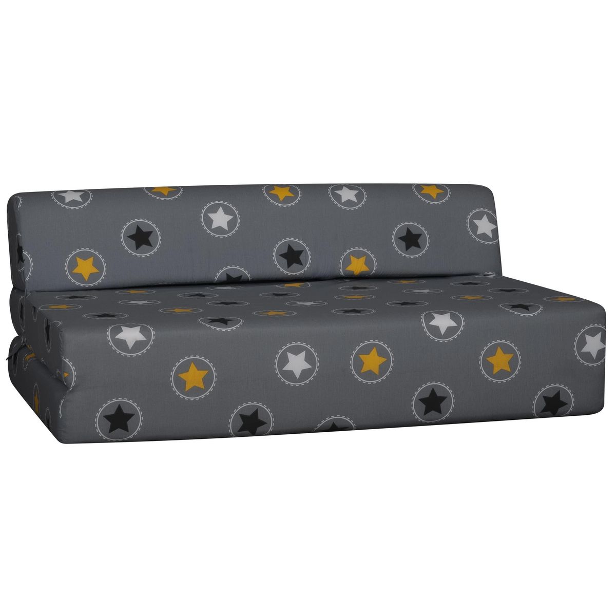 Chauffeuse 2 places STAR tissu gris étoiles