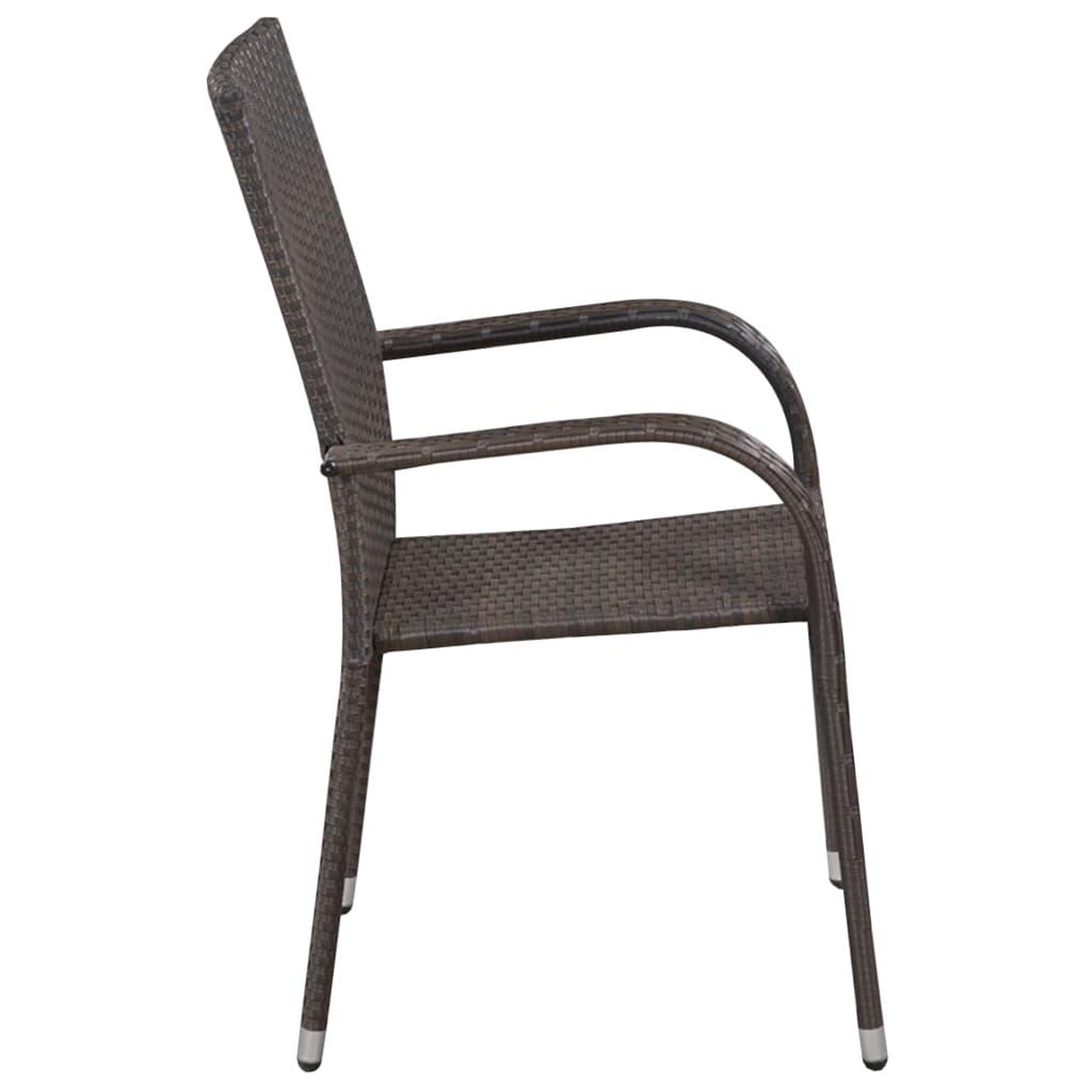 Voir la diapositive 4 : VIDAXL Ensemble a manger de jardin 9 pcs Resine tressee Marron