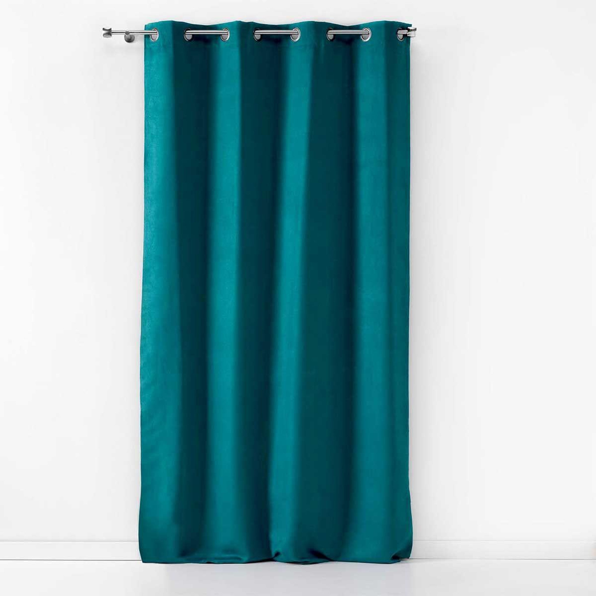 Douceur d'Intérieur Rideau à œillets  sultane  140x240cm bleu pétrole