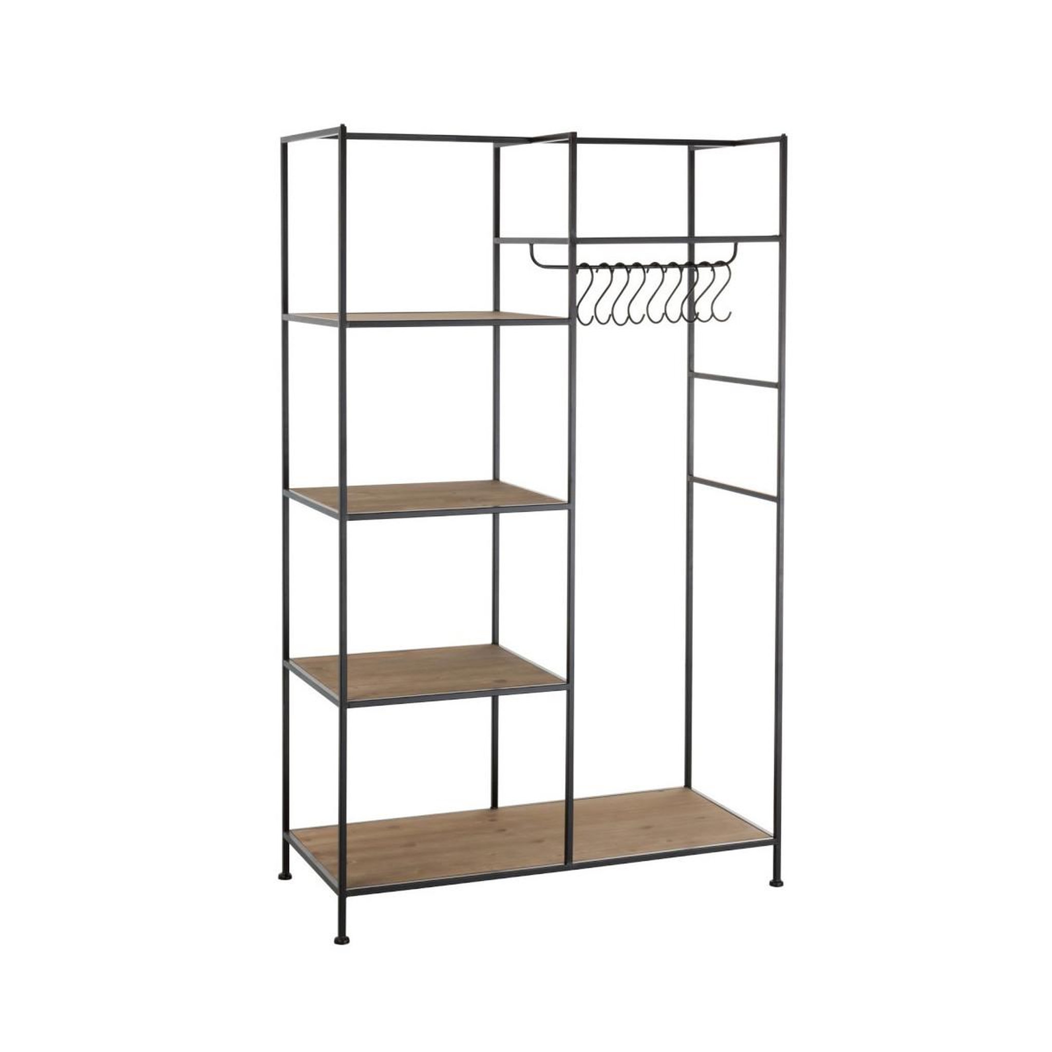 J-LINE Étagère & penderie en métal  rack  180cm noir
