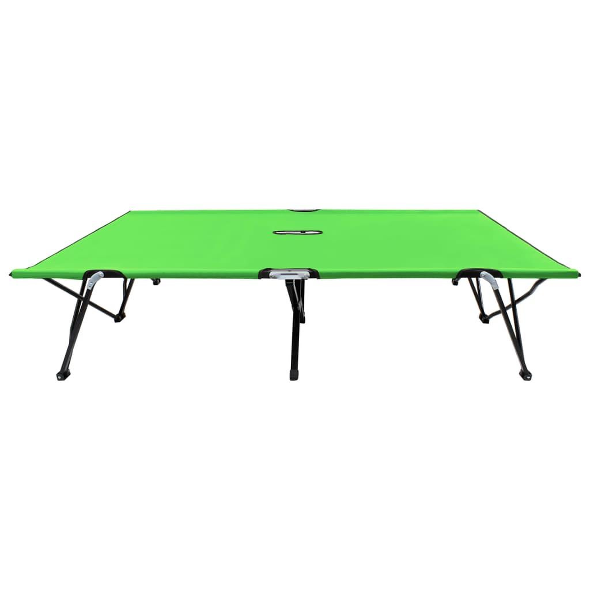 Voir la diapositive 2 : VIDAXL Chaise longue pliable 2 places vert acier