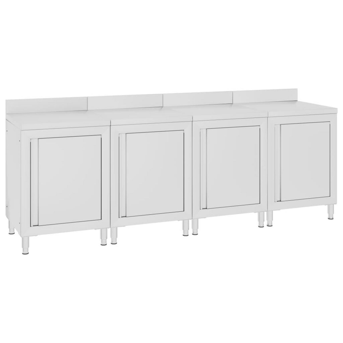 VIDAXL Table de travail commerciale avec armoire 240x60x96 cm Inox
