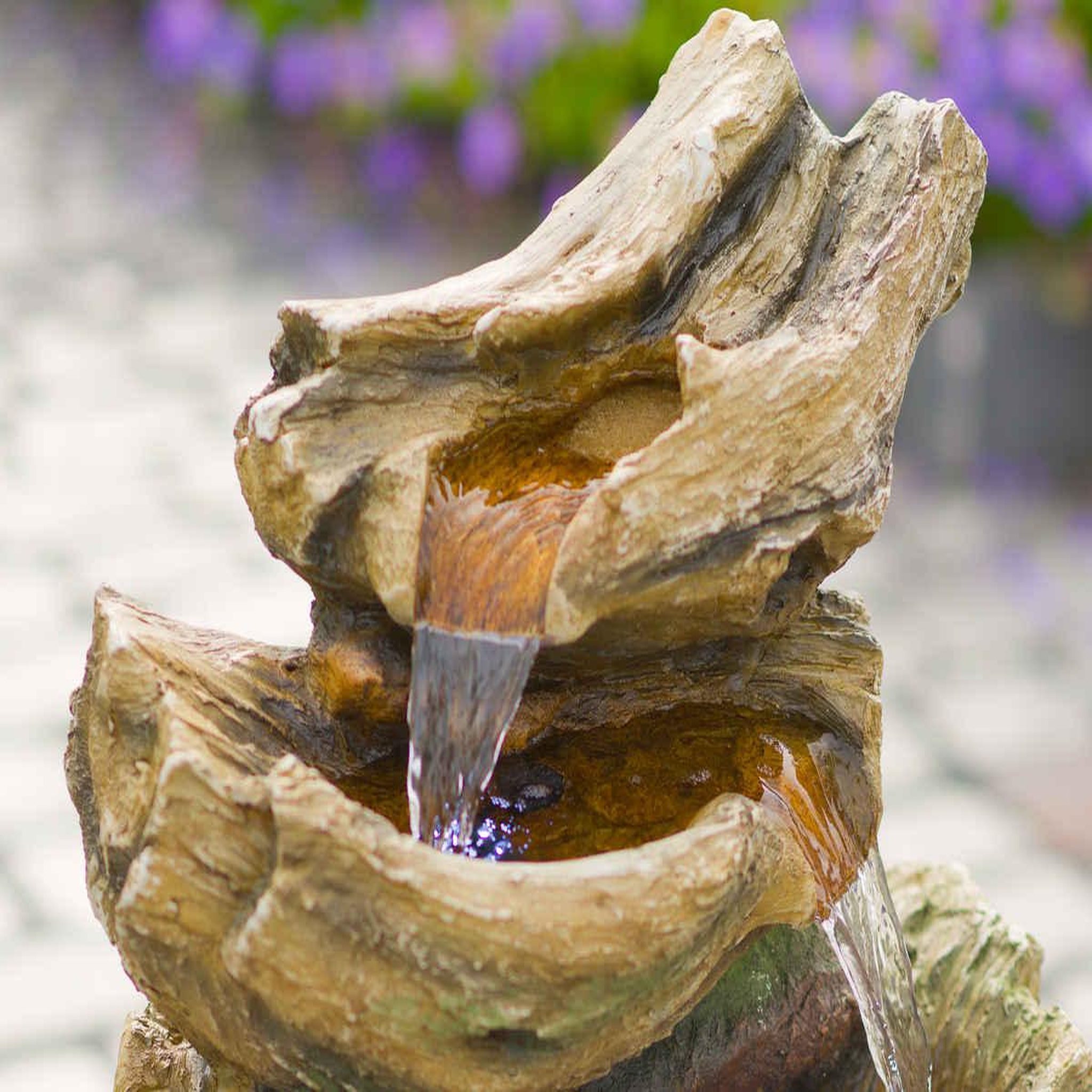 Voir la diapositive 2 : Ubbink Fontaine de jardin Trabia tronc d'arbre avec cascade et éclairage LED - Ubbink