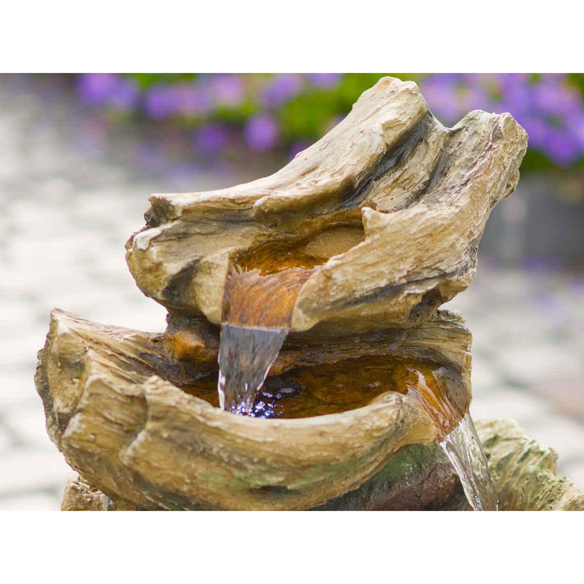 Ubbink Fontaine de jardin Trabia tronc d'arbre avec cascade et éclairage LED - Ubbink