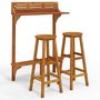 Voir la diapositive 2 : VIDAXL Ensemble de bar de balcon 3 pcs Bois d acacia massif