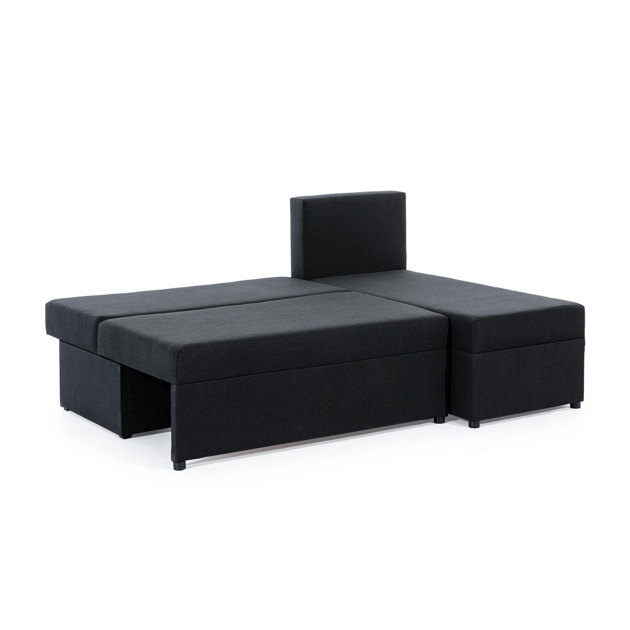 Voir la diapositive 3 : BEST MOBILIER Numancia - canapé d'angle réversible 4 places - convertible avec coffre - en tissu