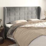 VIDAXL Tete de lit avec oreilles Gris clair 203x23x118/128 cm Velours