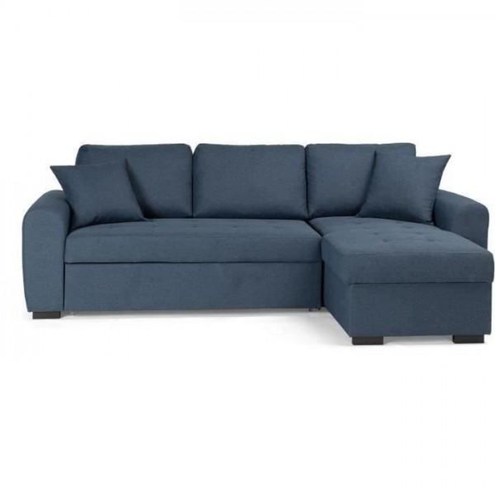 MARKET24 Canapé d'angle convertible réversible - 4 places - Tissu Bleu - HAMILTON - L 244 x P 151 x H 90 - Fabriqué en Ukraine