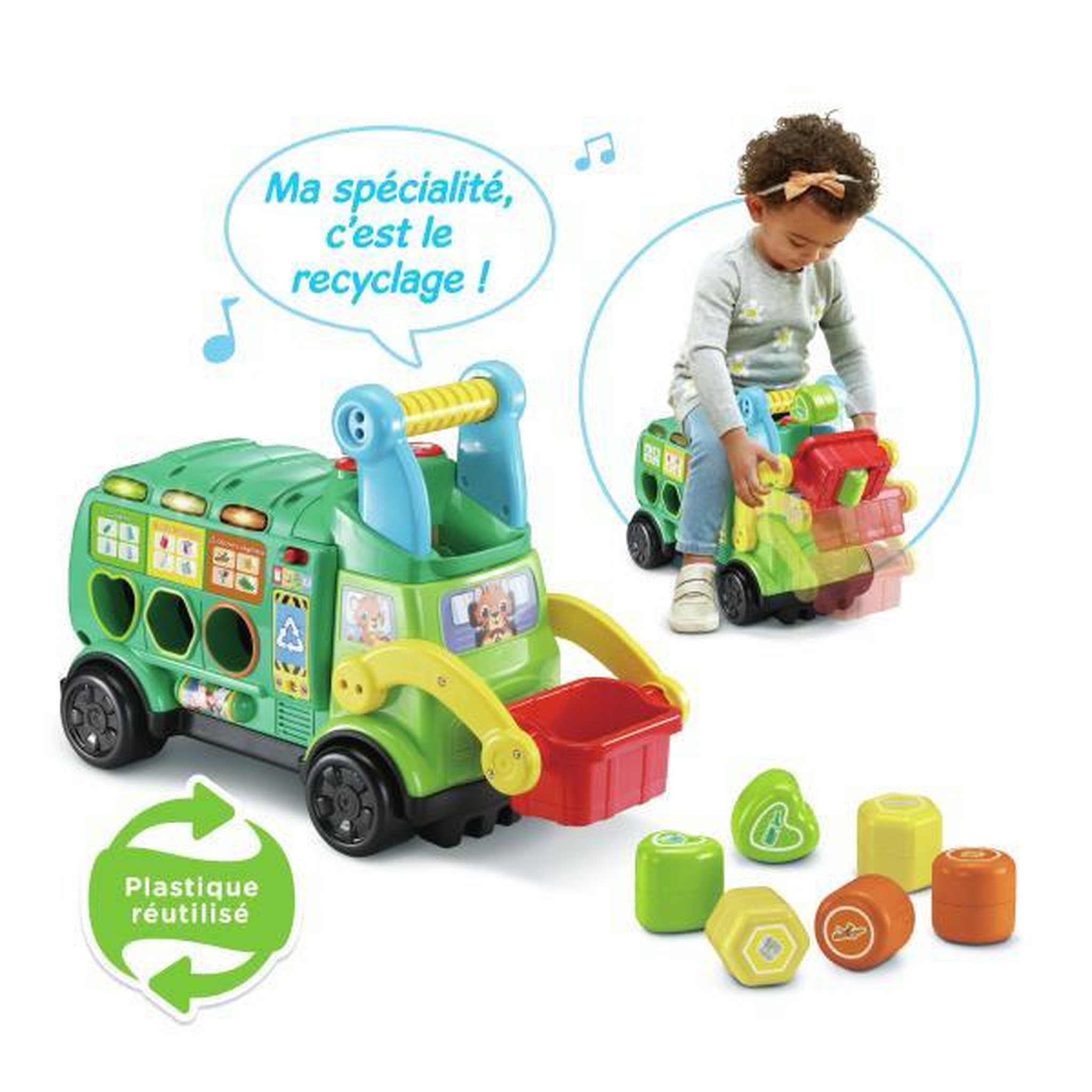 Voir la diapositive 3 : VTECH BABY VTECH BABY - Porteur Maxi Camion Poubelle Recyclo'Formes