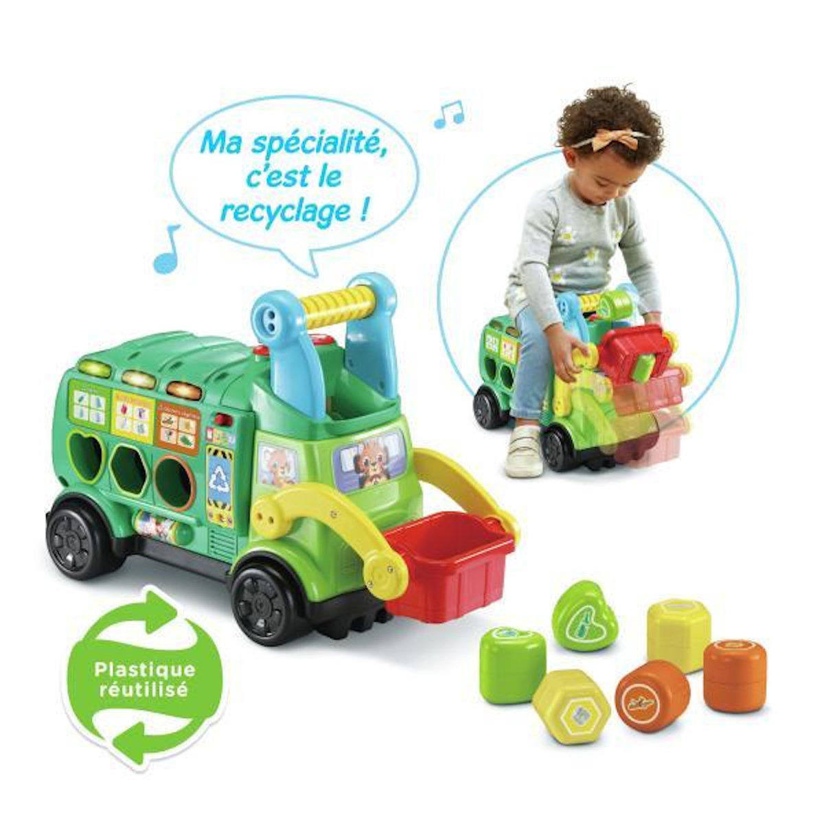 VTECH BABY VTECH BABY - Porteur Maxi Camion Poubelle Recyclo'Formes