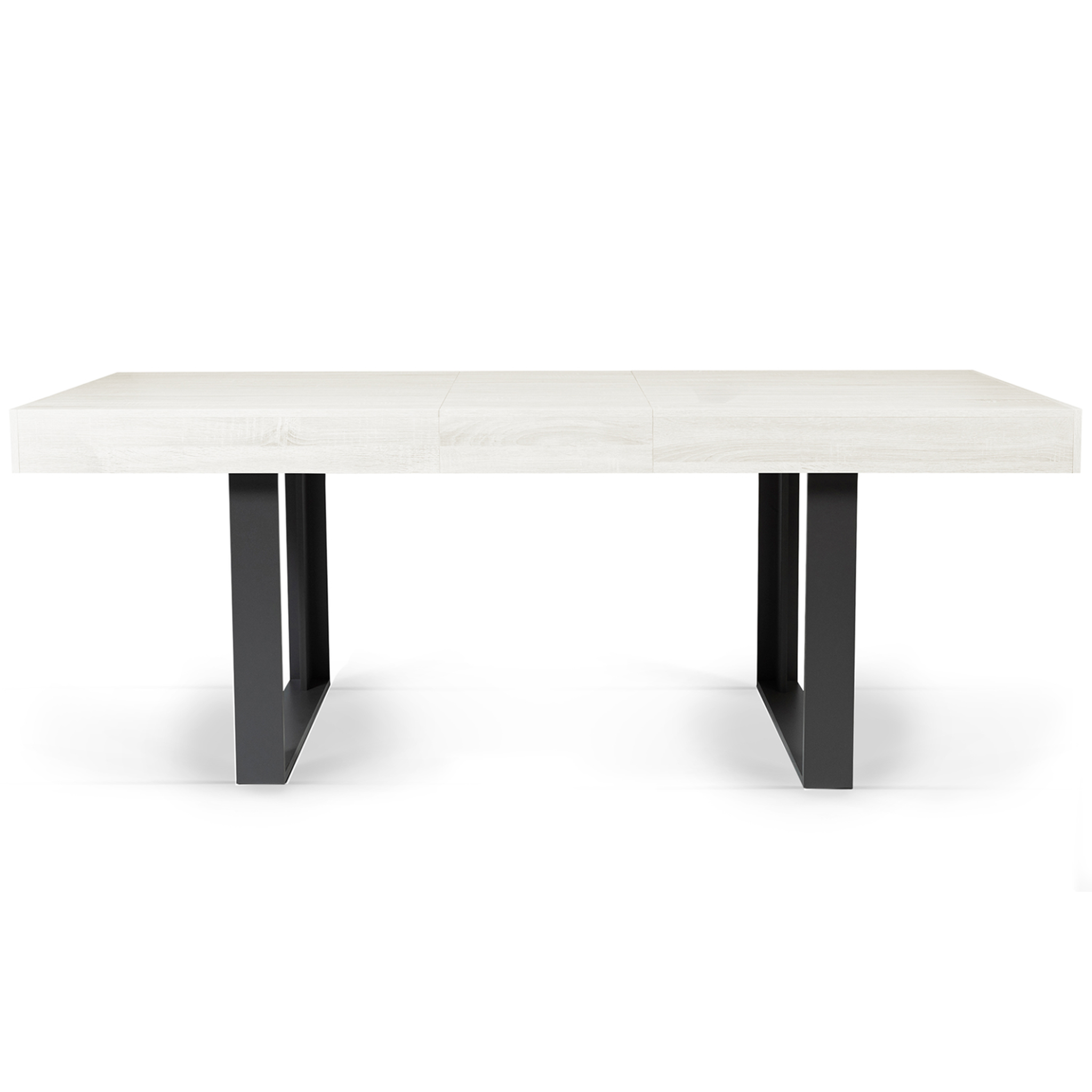 Voir la diapositive 3 : ID MARKET Table à manger extensible rectangle phoenix 4-8 personnes bois gris 160-200 cm