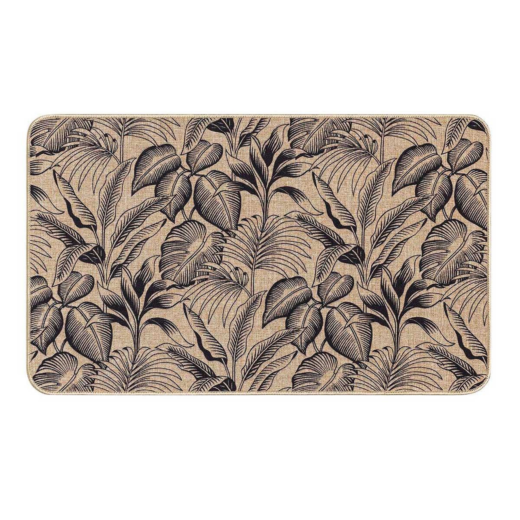 Douceur d'Intérieur Tapis déco imprimé  stylis  45x75cm naturel & noir