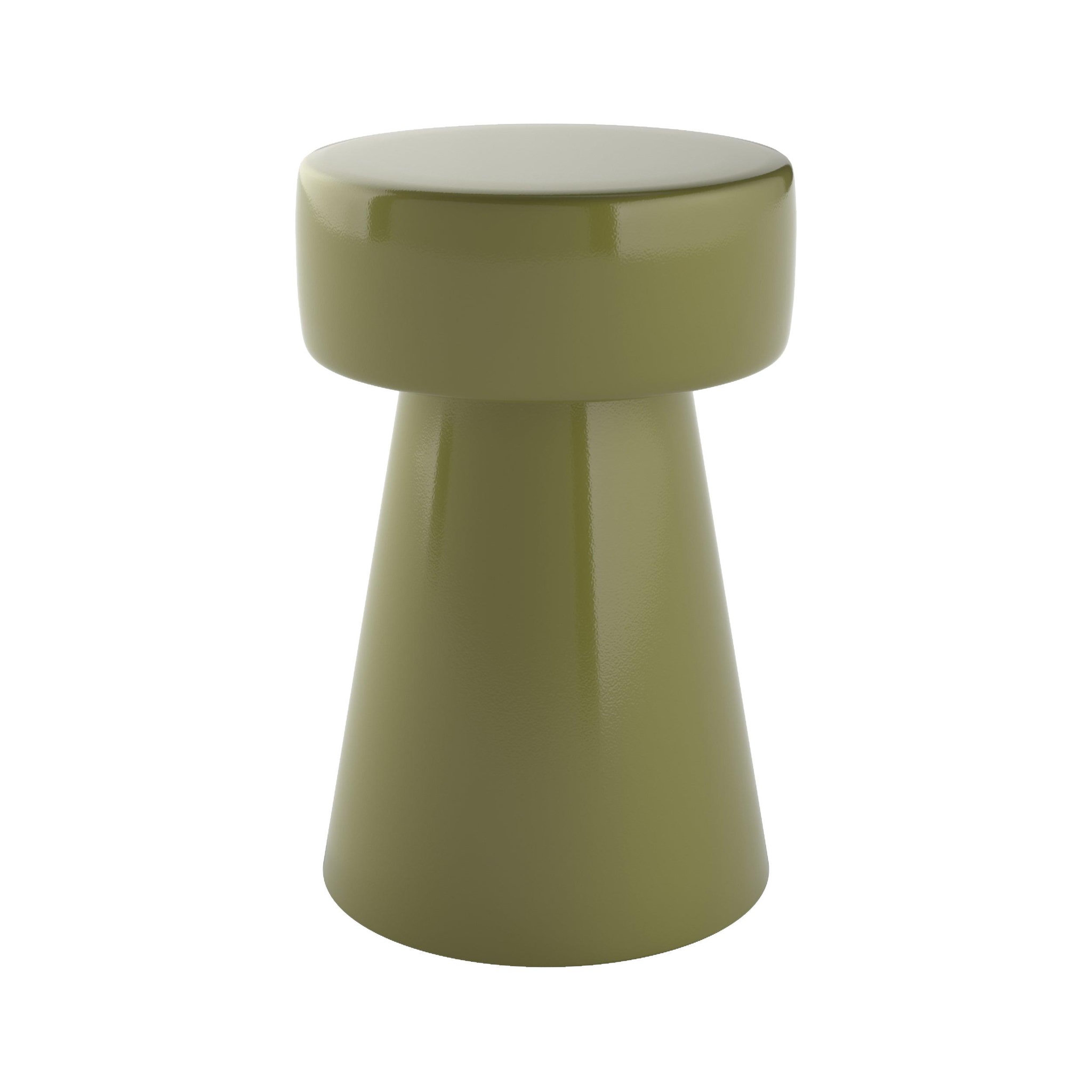 MAISON PAVANE Table d'appoint ronde en métal vert kaki D30 cm-Athéna