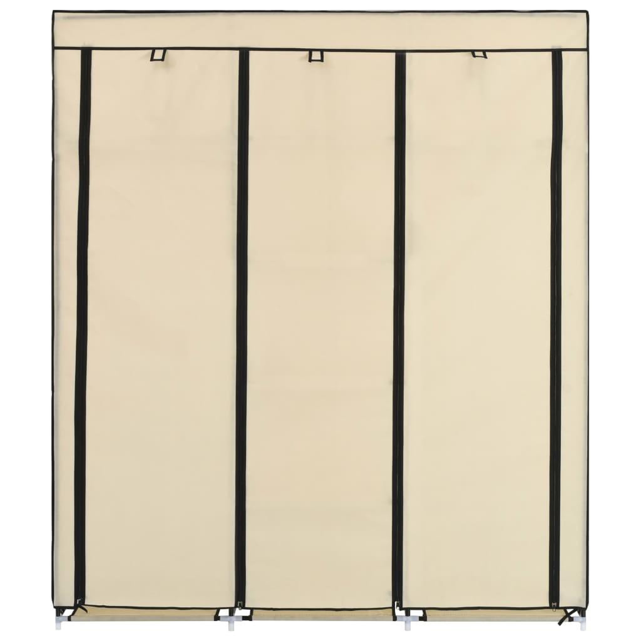 Voir la diapositive 3 : VIDAXL Armoire avec compartiments et barres Creme 150x45x175 cm Tissu