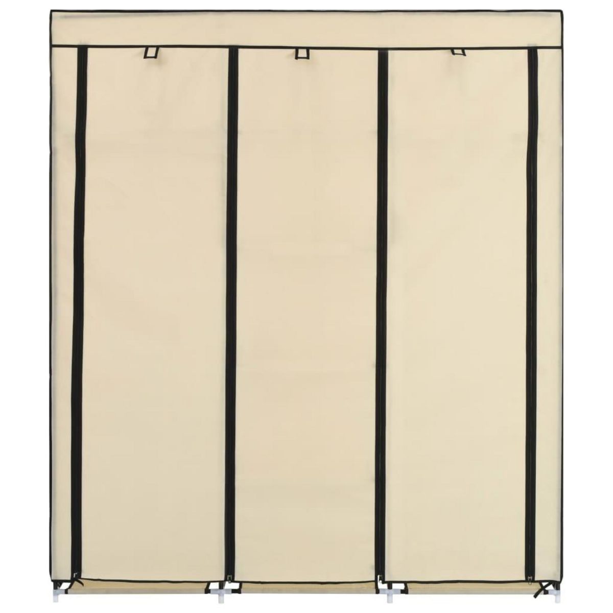 VIDAXL Armoire avec compartiments et barres Creme 150x45x175 cm Tissu